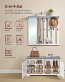 VASAGLE Schuhbank mit Spiegel 10 Doppelhaken Bild 3