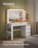 VASAGLE Schminktisch Frisiertisch mit Spiegel, Schmuckschrank, Steckdosenleiste 40 x 125 x 140 cm Bild 1