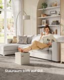 SONGMICS Sitzhocker 30x30x30cm Cremeweiß MDF Bild 1