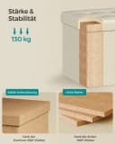 SONGMICS Sitzhocker 30x30x30cm Cremeweiß MDF Bild 3