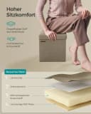 Faltbarer Sitzhocker mit Stauraum in Kamelbraun und Cremeweiß Bild 5