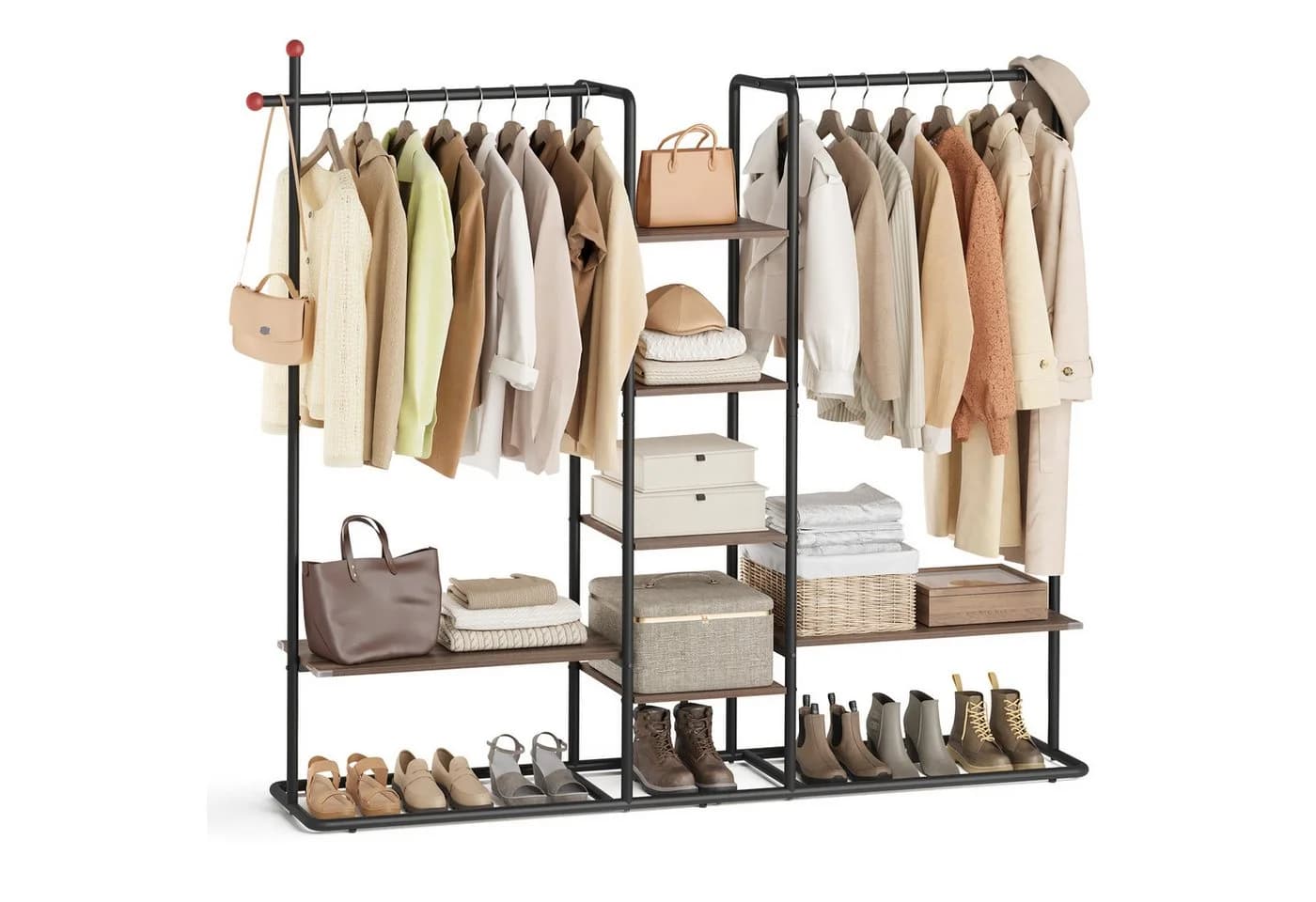 SONGMICS HOME Kleiderständer Garderobenständer Beige Schwarz - Bild 2