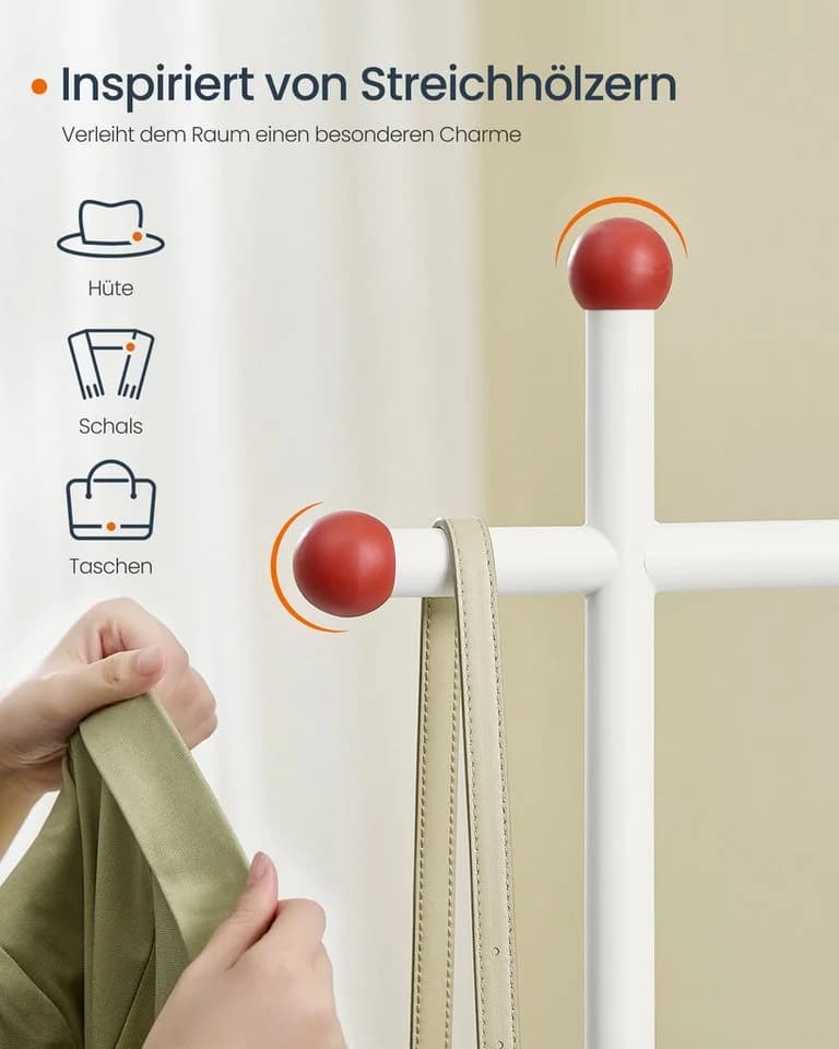 SONGMICS HOME Kleiderständer Garderobenständer Beige - Bild 5
