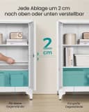 SONGMICS Aktenschrank Mehrzweckschrank Büroschrank 2 Türen Abschließbar Stahl Bild 3