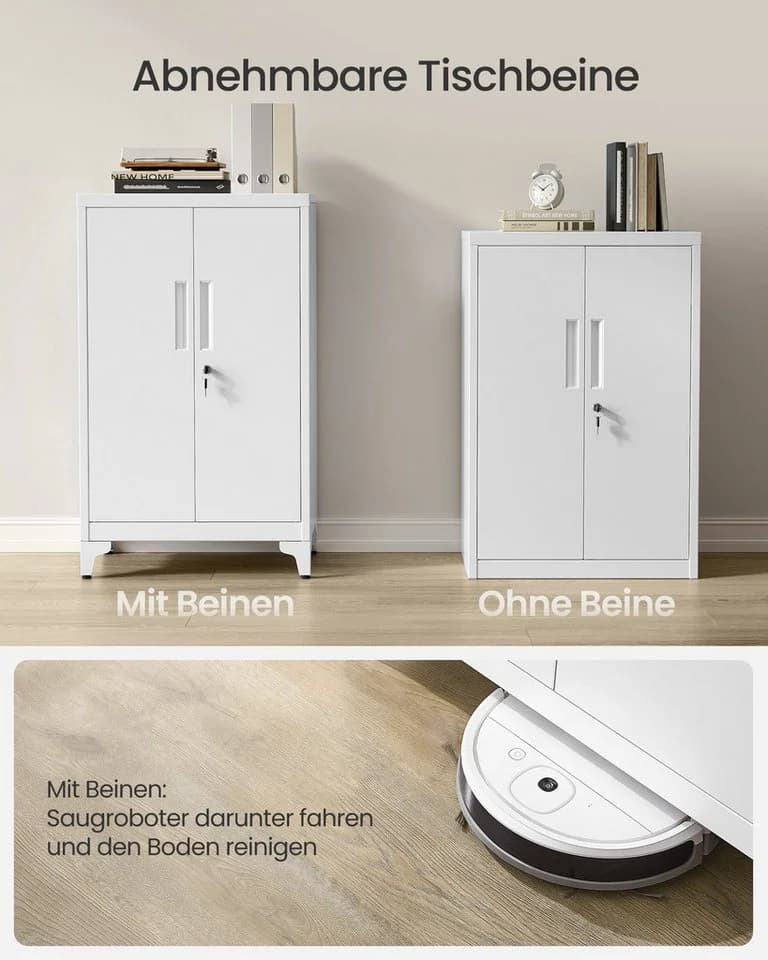 SONGMICS Aktenschrank Mehrzweckschrank Büroschrank 2 Türen Abschließbar Stahl - Bild 4
