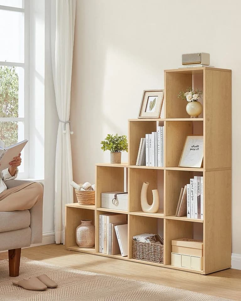 VASAGLE Bücherregal Raumteiler Würfelregal Beige - Bild 3