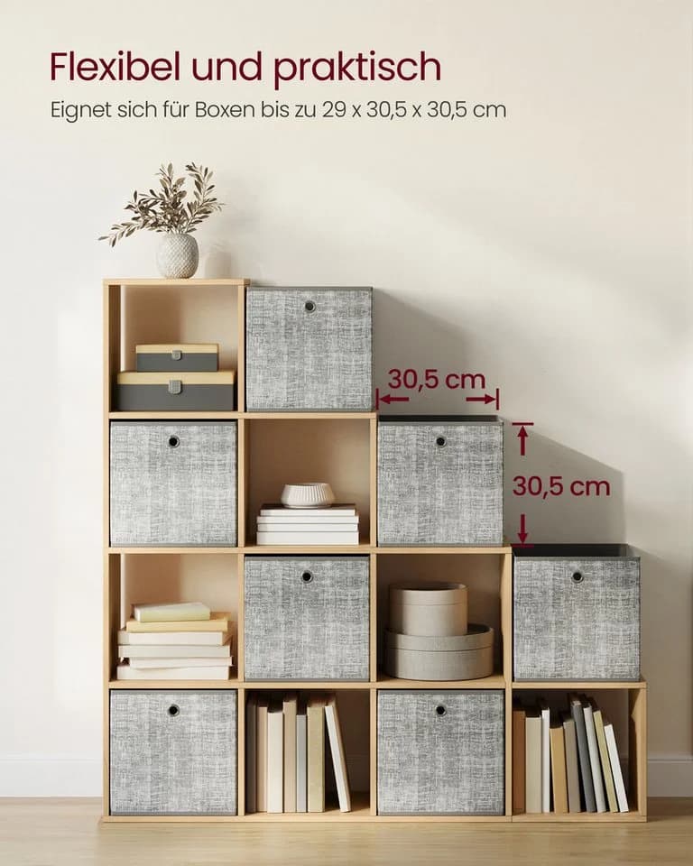 VASAGLE Bücherregal Raumteiler Würfelregal Beige - Bild 4