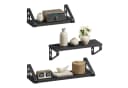 VASAGLE Wandregal Schweberegal 3er Set Schwarz Holzspanplatte Stahl Bild 1