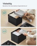 SONGMICS Sitzhocker mit Stauraum, kleine klappbare Sitzbank, Fußbank, Aufbewahrungsbox Kaffeebraun/Tintenschwarz Bild 4
