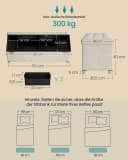 SONGMICS Sitzbank Aufbewahrungsbox Faltbar Beige 38 x 110 x 40 cm Bild 3