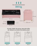 SONGMICS Sitzbank Aufbewahrungsbox Faltbar Pastellrosa Samt Bild 3