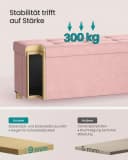 SONGMICS Sitzbank Aufbewahrungsbox Faltbar Pastellrosa Samt Bild 5