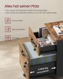 VASAGLE Aktenschrank Rollcontainer, abschließbar, mit 2 Schubladen, 5 Rollen, für Hängeregistratur im A4/Letter-Format Bild 4