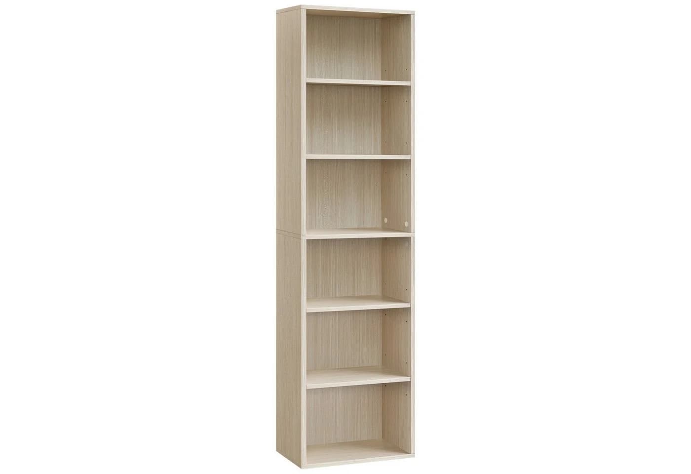 VASAGLE Bücherregal 5/6 Ebenen Beige Standregal Wohnzimmer