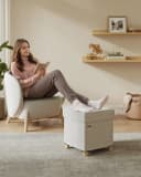 SONGMICS Sitzhocker Faltbar Beige Aufbewahrungsbox 38x38x40 cm Bild 1