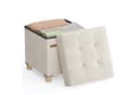 SONGMICS Sitzhocker Faltbar Beige Aufbewahrungsbox 38x38x40 cm Bild 2
