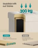 SONGMICS Sitzhocker Faltbar Beige Aufbewahrungsbox 38x38x40 cm Bild 5