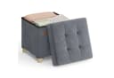SONGMICS Sitzhocker Aufbewahrungsbox Faltbar 38x38x40 cm Grau Bild 2
