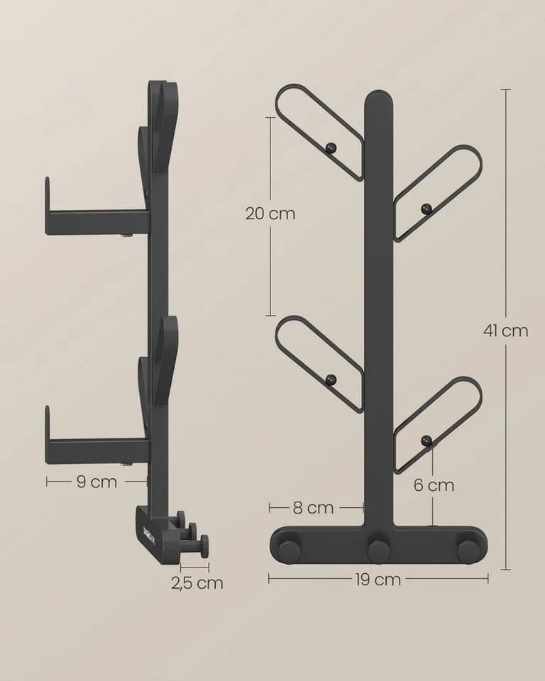 Wandgarderobe in Baum-Form, schwarz, strapazierfähig - Bild 3