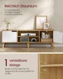 VASAGLE Lowboard 147cm Weiß für Fernseher bis zu 65 Zoll Bild 3