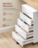 VASAGLE Rollcontainer mit 5 Schubladen und Rollen Bild 3