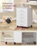 VASAGLE Rollcontainer mit 5 Schubladen und Rollen Bild 5