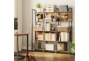 VASAGLE Bücherregal mit Stahlgestell, 5 Ebenen, Industrie-Design Braun-Schwarz Bild 1
