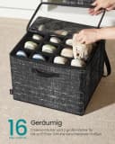 SONGMICS Aufbewahrungsbox Schuhbox 16 Paar Schuhe Griffe Transparent Schwarz Bild 3