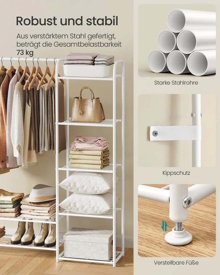 SONGMICS Kleiderständer Mattweiß Stahl - Bild 4