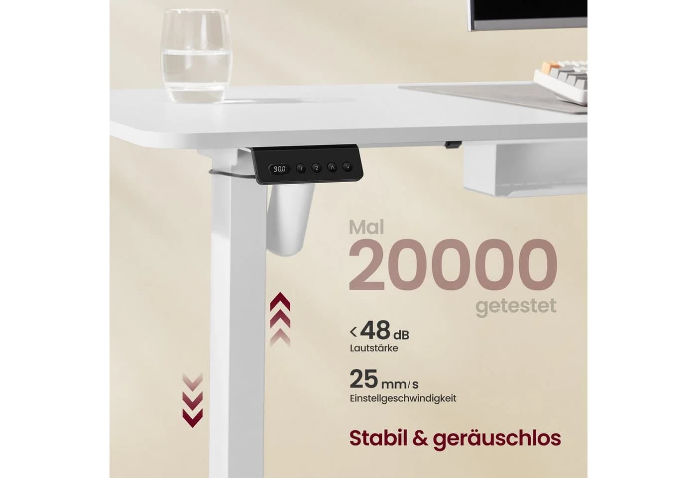 VASAGLE Höhenverstellbarer Schreibtisch L-förmig 160 cm - Bild 5