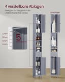 VASAGLE Badschrank Hoch Schmaler Aufbewahrungsschrank Wolkenweiß/Taubengrau Bild 4