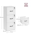 VASAGLE Aktenschrank Büroschrank Druckerständer 3 Schlösser verstellbare Hängestange Bild 5