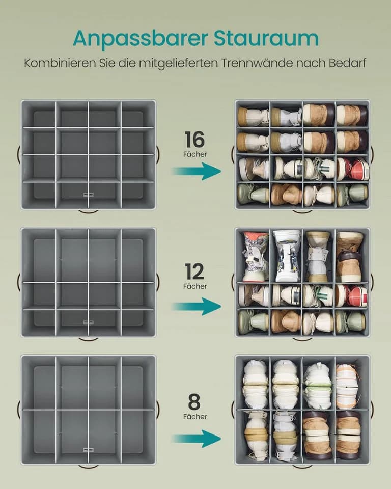 SONGMICS Aufbewahrungsbox Schuh-Organizer Grau - Bild 4