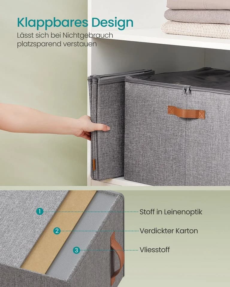 SONGMICS Aufbewahrungsbox Schuh-Organizer Grau - Bild 5