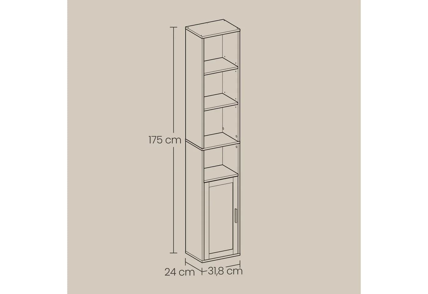 VASAGLE Bücherregal 6-stöckig Weiß - Bild 4