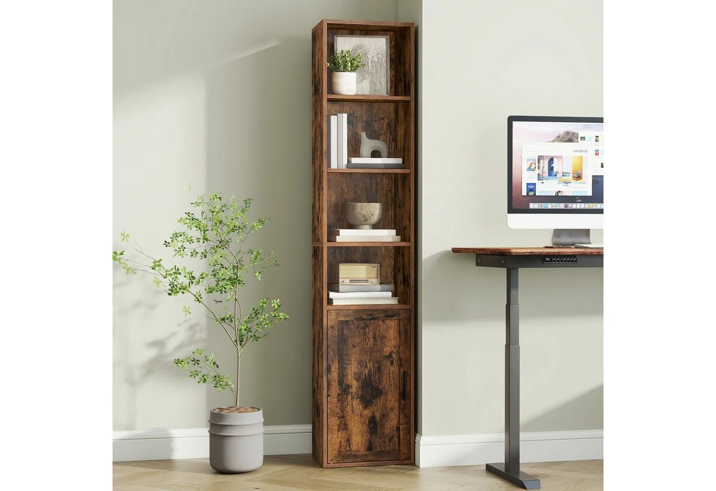 VASAGLE Bücherregal 6-stöckig Braun