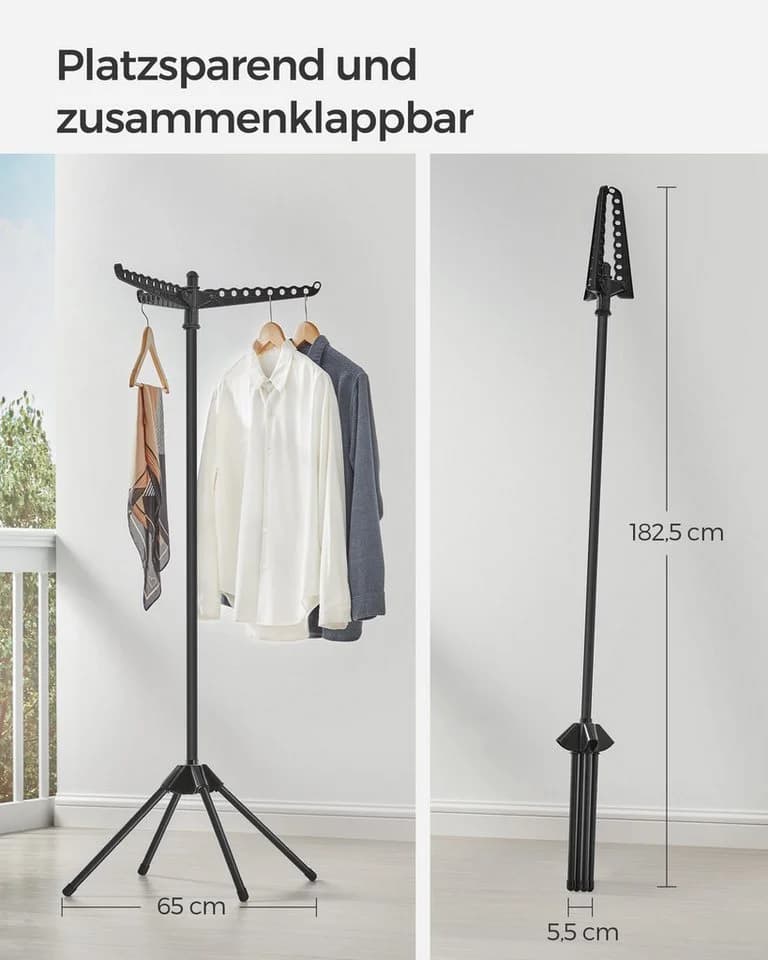 SONGMICS Wäscheständer Standtrockner 3 drehbare Arme Edelstahl - Bild 4