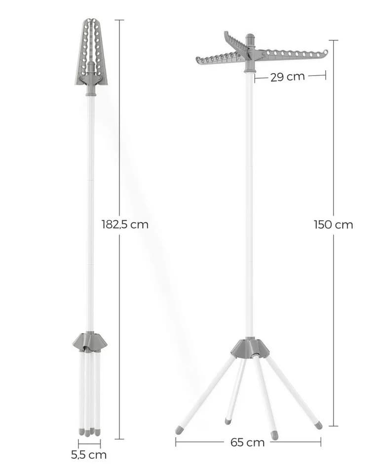 SONGMICS Wäscheständer Standtrockner 3 drehbare Arme Edelstahl - Bild 3