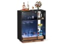 VASAGLE Sideboard Weinschrank mit LED-Beleuchtung Ebenholzschwarz Bild 2