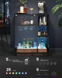 VASAGLE Sideboard Weinschrank mit LED-Beleuchtung Ebenholzschwarz Bild 3