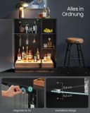 VASAGLE Sideboard Weinschrank mit LED-Beleuchtung Ebenholzschwarz Bild 4