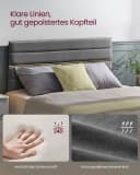 VASAGLE Polsterbett 140x200 cm Schiefergrau Bild 1
