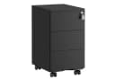 SONGMICS Rollcontainer Schubladenschrank 3/4 Schubladen Mattweiß/Mattschwarz Bild 2