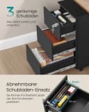 SONGMICS Rollcontainer Schubladenschrank 3/4 Schubladen Mattweiß/Mattschwarz Bild 3