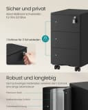 SONGMICS Rollcontainer Schubladenschrank 3/4 Schubladen Mattweiß/Mattschwarz Bild 4