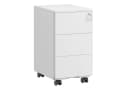 SONGMICS Rollcontainer Schubladenschrank Mattweiß/Mattschwarz mit Rollen Bild 2