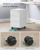 SONGMICS Rollcontainer Schubladenschrank Mattweiß/Mattschwarz mit Rollen Bild 5