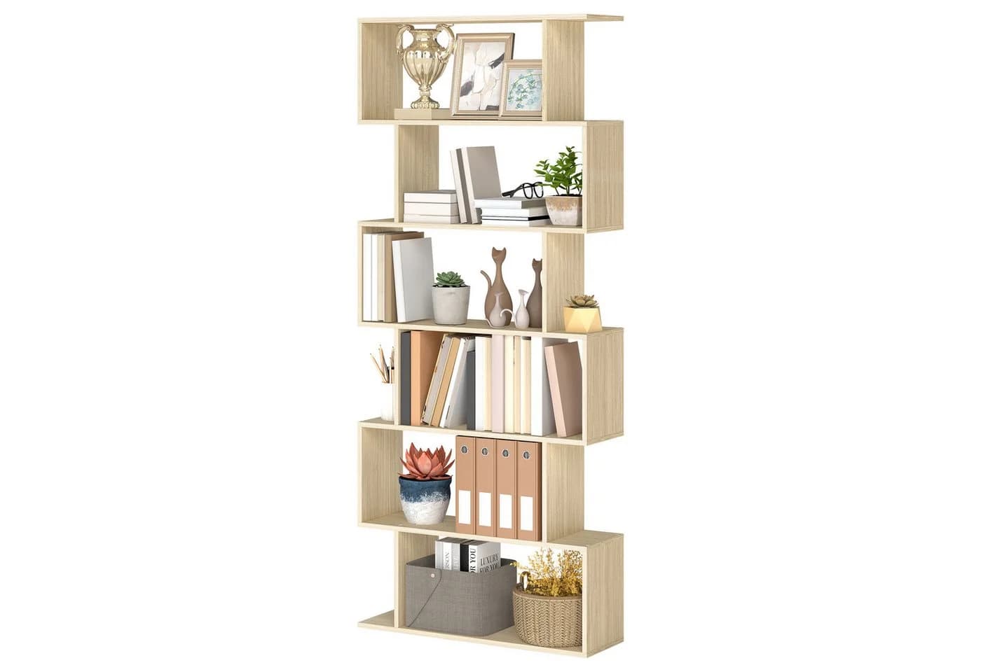 VASAGLE Bücherregal 6 Fächer Beige Holzwerkstoff 70x191x24cm - Bild 2
