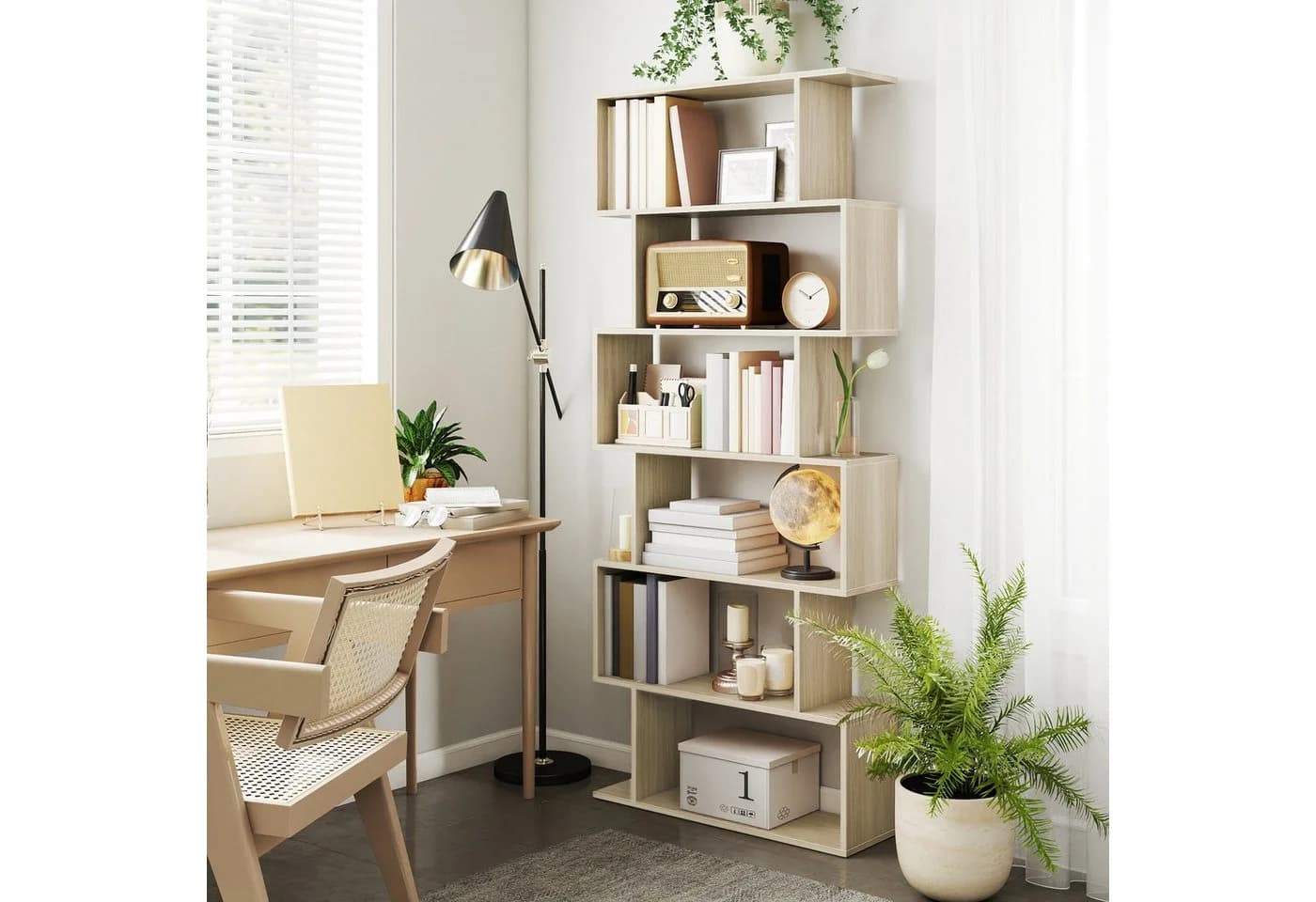 VASAGLE Bücherregal 6 Fächer Beige Holzwerkstoff 70x191x24cm - Bild 4