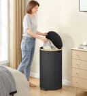 SONGMICS Wäschekorb 90 Liter Schwarz-Beige Bild 1